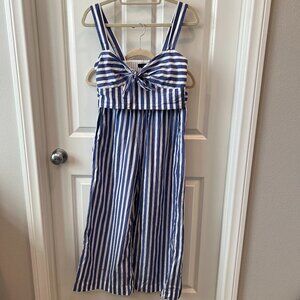 J.Crew - Set - Twist-Front Cropped Top & Wide-Leg Pant in Awning Stripe